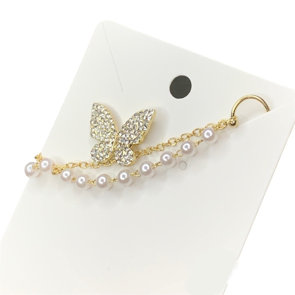 Gold butterfly earring cuff